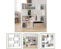 vidaXL Boekenkast - Wit - 105x24x102 cm - Bewerkte hout Boekenkast - Kamerscherm - Houten Kast - Witte Boekenkast - Opslagmeubilair