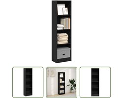 vidaXL Boekenkast - Zwart - Bewerkt hout - 40x24x143 cm Boekenkast - Boekenkasten - Boeken Plank - Schappenkast