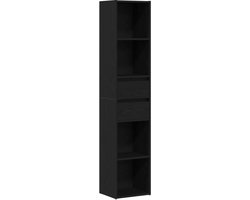 vidaXL - Boekenkast - Zwart - Eiken - 36 - x - 30 - x - 171 - cm - Bewerkt - hout
