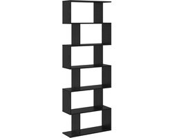 vidaXL - Boekenkast - Zwart - Eiken - 70 - x - 24 - x - 193,5 - cm - Bewerkt - hout