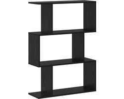 vidaXL - Boekenkast - Zwart - Eiken - 70 - x - 24 - x - 97 - cm - Bewerkt - hout