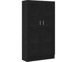 vidaXL - Boekenkast - Zwart - Eiken - 82,5 - x - 30,5 - x - 150 - cm - Bewerkt - hout