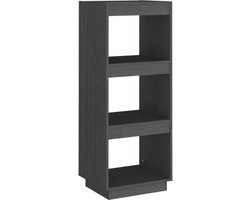 vidaXL - Boekenkast/kamerscherm - 40x35x103 - cm - massief - grenenhout - grijs
