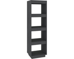vidaXL - Boekenkast/kamerscherm - 40x35x135 - cm - massief - grenenhout - grijs