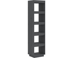vidaXL - Boekenkast/kamerscherm - 40x35x167 - cm - massief - grenenhout - grijs