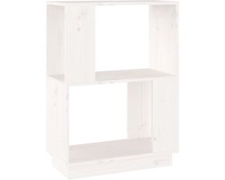 vidaXL - Boekenkast/kamerscherm - 51x25x70 - cm - massief - grenenhout - wit