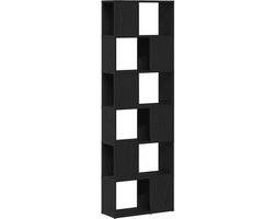 vidaXL - Boekenkast/kamerscherm - 60x24x186 - cm - zwart - eikenkleurig