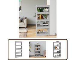 vidaXL Boekenkast/Kamerscherm - 60x30x135 cm - Betongrijs Boekenkast - Houten Boekenkast - Kamer Scheidingswand - Grijze Boekenkast - Betonnen Grijs