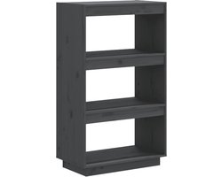 vidaXL - Boekenkast/kamerscherm - 60x35x103 - cm - massief - grenenhout - grijs