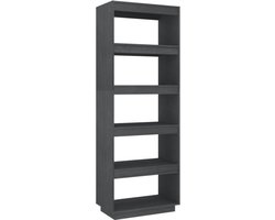 vidaXL - Boekenkast/kamerscherm - 60x35x167 - cm - massief - grenenhout - grijs