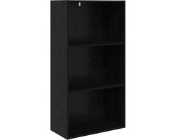 vidaXL - Boekenplank - 60 - x - 30 - x - 114 - cm - Bewerkt - hout - Zwart - Eiken