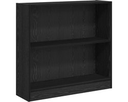 vidaXL - Boekenplank - 80 - x - 24 - x - 76 - cm - Bewerkt - hout - Zwart - Eiken