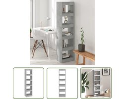 vidaXL Boekenplank - Boekenkast - Boekenkast/kamerscherm 40x30x166 cm betongrijs - Kast - Interieurbouw - Houten Boekenkast