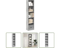 vidaXL Boekenplank - Boekenkasten - Boekenkast 40x24x176 cm bewerkt hout betongrijs - Houten Boekenkast - Betonnen Boekenkast - Opslagoplossing