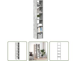 vidaXL Boekenplank - Boekenkasten - Boekenkasten 2 st stapelbaar 30x30x80cm bewerkt hout betongrijs - Opbergkast - Houten Boekenkast - Betonnen Grijze Boekenkast