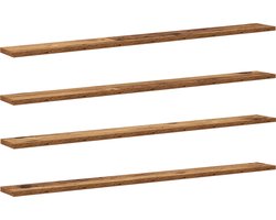 vidaXL - Boekenplank - Bord - 3-laags - 4 - st - 100 - x - 10 - x - 1,5 - cm - Bewerkt - hout