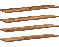 vidaXL - Boekenplank - Bord - 4 - pcs - Bruin - 80 - x - 20 - x - 1.5 - cm - Bewerkt - hout