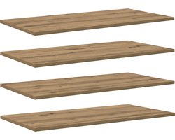 vidaXL - Boekenplank - Bord - 4 - pcs - Bruin - 80 - x - 40 - x - 1,5 - cm - Bewerkt - hout