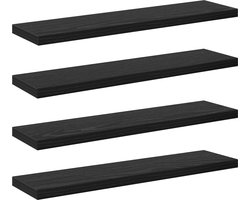 vidaXL - Boekenplank - Bord - 4 - pcs - Zwart - 40 - x - 10 - x - 1,5 - cm - Bewerkt - hout