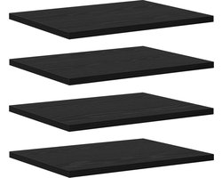 vidaXL - Boekenplank - Bord - 4 - pcs - Zwart - 40 - x - 30 - x - 1,5 - cm - Bewerkt - hout