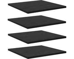 vidaXL - Boekenplank - Bord - 4 - pcs - Zwart - 40 - x - 40 - x - 1,5 - cm - Bewerkt - hout