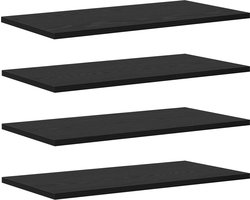 vidaXL - Boekenplank - Bord - 4 - pcs - Zwart - 60 - x - 30 - x - 1,5 - cm - Bewerkt - hout