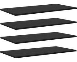 vidaXL - Boekenplank - Bord - 4 - pcs - Zwart - 80 - x - 40 - x - 1,5 - cm - Bewerkt - hout