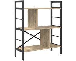 vidaXL - Boekenplank - Sonoma - Eik - 75 - x - 30 - x - 91 - cm - Bewerkt - hout