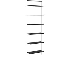 vidaXL - Boekenplank - Zwart - Eiken - 60 - x - 24 - x - 203 - cm - Bewerkt - hout