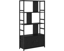 vidaXL - Boekenplank - Zwart - eiken - 80 - x - 30 - x - 155.5 - cm - Bewerkt - hout