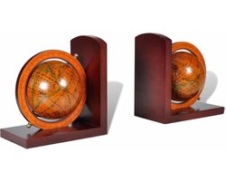 vidaXL - Boekensteunen - 2 - st - globe
