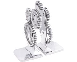 vidaXL - Boekensteunen - 2 - stuks - Zilver - 10x10x22 - cm - Aluminium - Cog