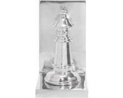 vidaXL - Boekensteunen - 2 - stuks - Zilver - 11x12x19,5 - cm - Aluminium - Schaak