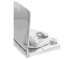 vidaXL - Boekensteunen - 2 - stuks - Zilver - 12x15x18 - cm - Aluminium - Hond
