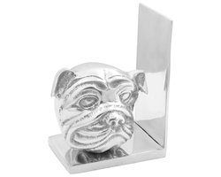 vidaXL - Boekensteunen - 2 - stuks - Zilver - 8x12x16,5 - cm - Aluminium - Hond