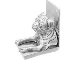 vidaXL - Boeksteunen - 2 - stuks - Zilver - 12x15x18 - cm - Aluminium - Hond