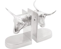 vidaXL - Boeksteunen - 2 - stuks - Zilver - 21,5x15,5x20 - cm - Aluminium - Bull