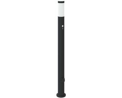 vidaXL Bolderverlichting met sensor en stopcontact 3 stuks 110 cm roestvrij staal IP44