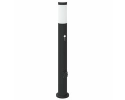 vidaXL Bolderverlichting met sensor en stopcontact 3 stuks 80 cm roestvrij staal IP44
