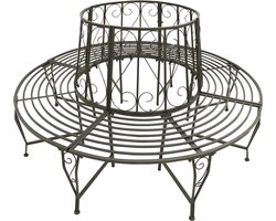 vidaXL Boombank 160 cm staal - Zilvergrijs Boombank - Tuinset - Buitendrank - Tuinstoel - Terras Meubilair