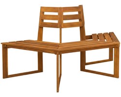 vidaXL - Boombank - 160 - x - 70 - x - 86 - cm - Massief - Acacia - Hout - Naturel - halfrond