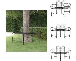 vidaXL Boombank - Boombank - Zitbank - Bankje - Boombank 150 cm staal zwart