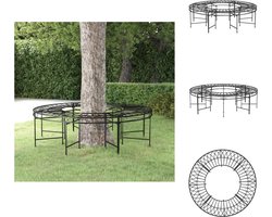 vidaXL Boombank - Boombank - Zitbank - Bankje - Boombank rond Ø160 cm staal zwart