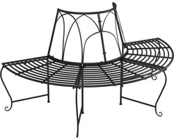 vidaXL - Boombank - halfrond - Ø159 - cm - staal - zwart