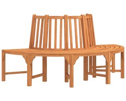 vidaXL Boombank halfrond Ø208 cm massief eucalyptushout - Boombank - Boombanken - Bank - Tuinbank