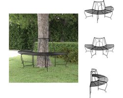 vidaXL Boombank - Metalen Halfrond - 159 x 78.5 x 89 cm - Zwart - Tuinbank