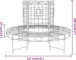 vidaXL - Boombank - rond - Ø137 - cm - staal - zwart