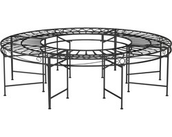 vidaXL Boombank Rond Staal Zwart Ø160 cm Boombank - Tuinset - Buitentijnen - Tuinstoel - Loungebank