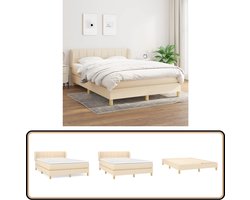 vidaXL Boxspring - 140x200 cm - Inclusief Matras Boxspringbed - Boxsprings - Slaapcomfort - Pocketvering - Creme Kleur