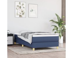 vidaXL - Boxspring - bed - 100x200 - cm - stof - blauw